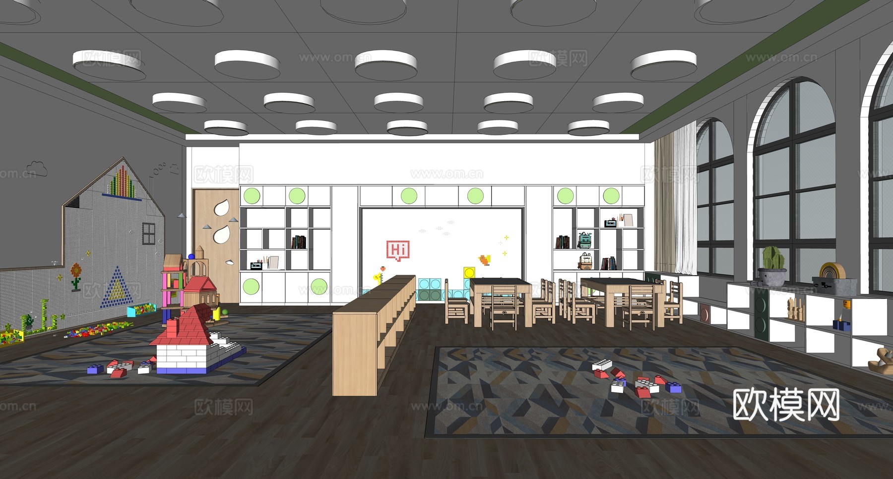 幼儿园教室  活动室  建构室 音乐教室su模型