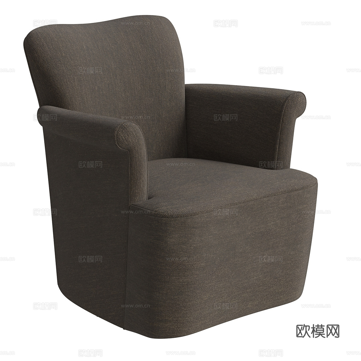 现代布艺扶手椅3d模型下载（渲染图1）