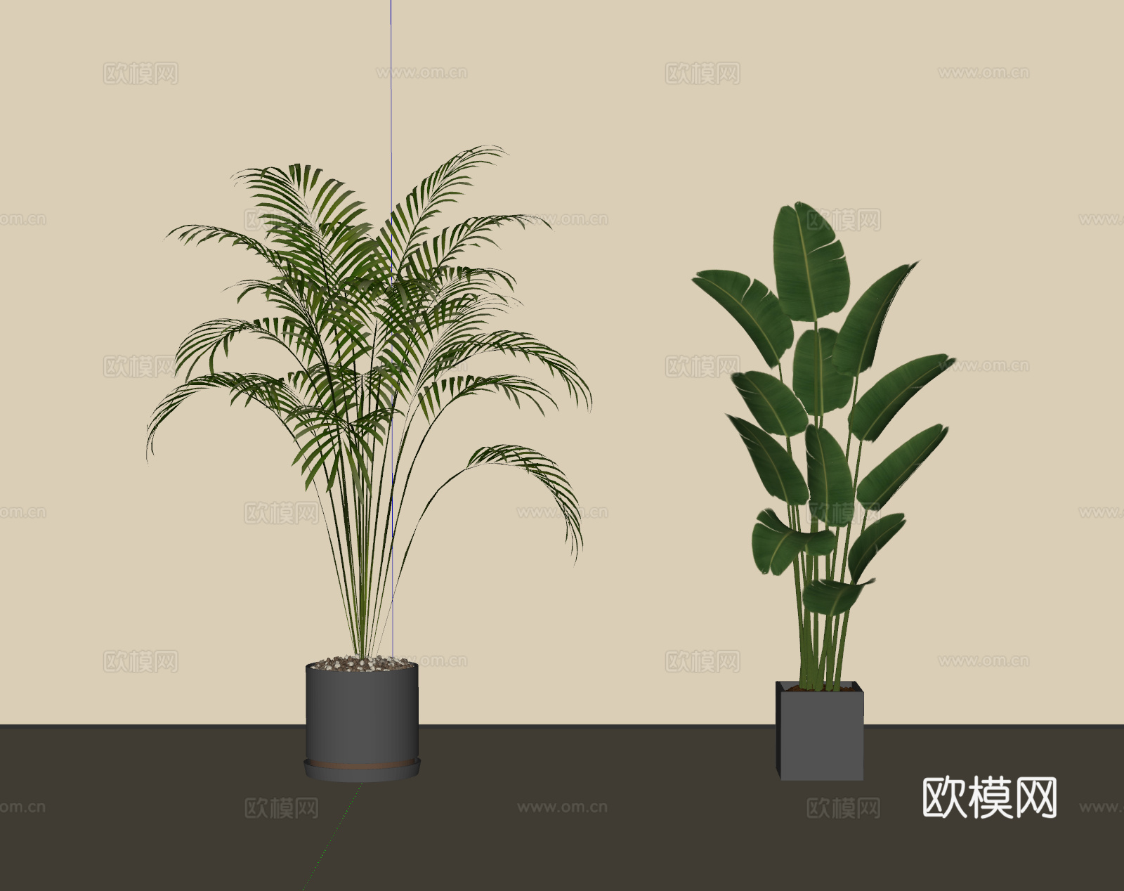 现代绿植盆栽 植物 盆景su模型