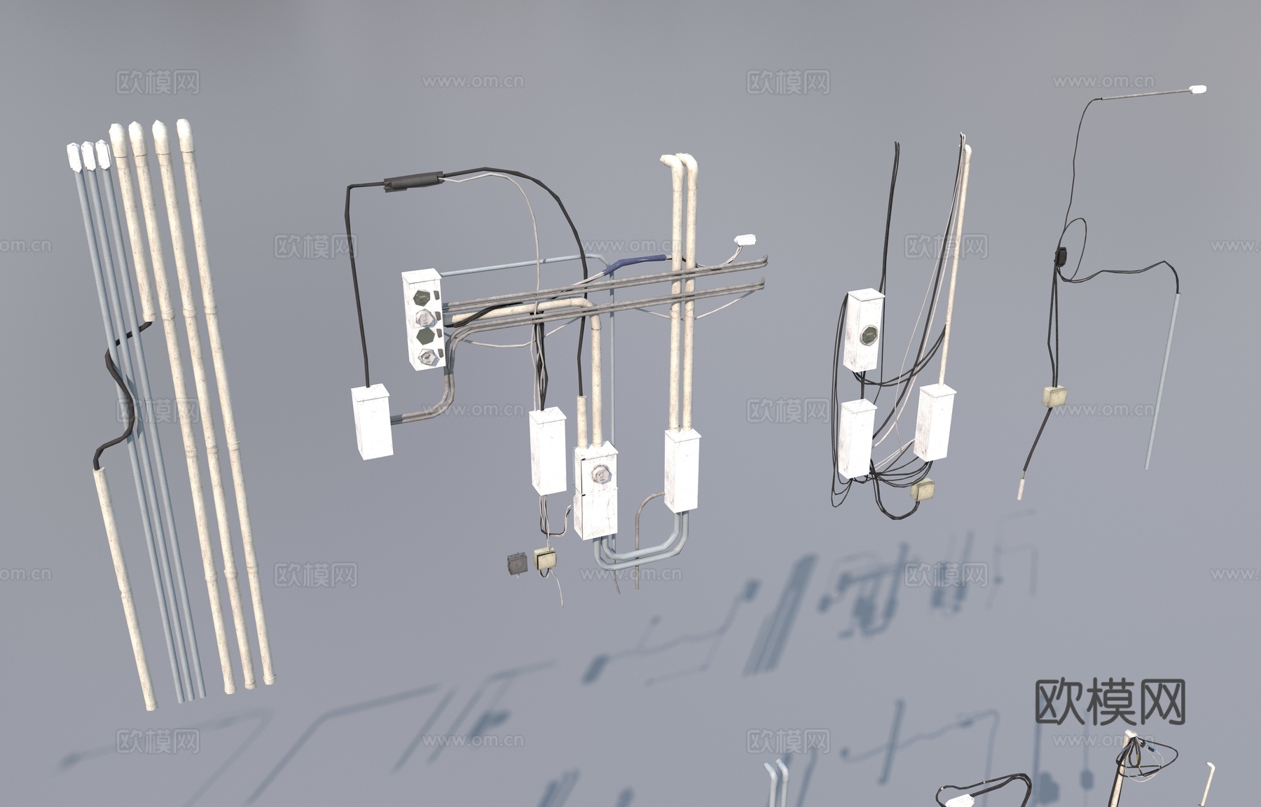 电缆电气部件3d模型下载（渲染图3）