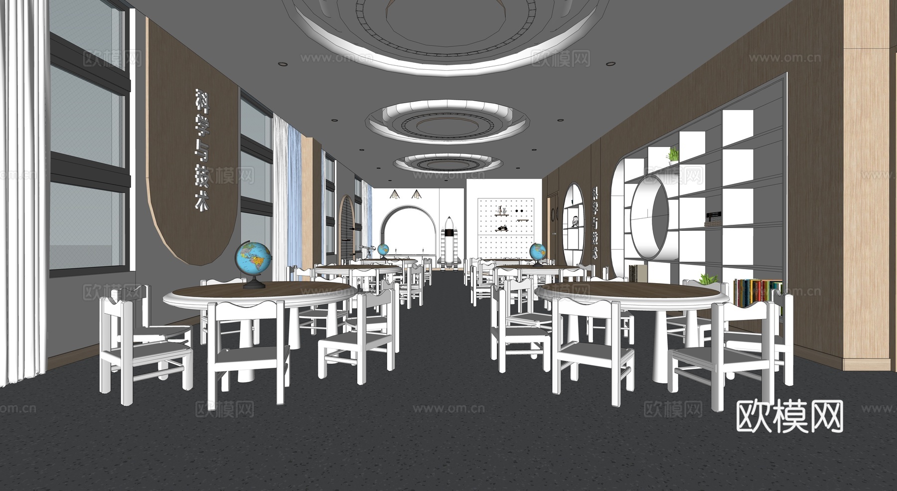 幼儿园教室  科学发现教室  教室  活动室su模型