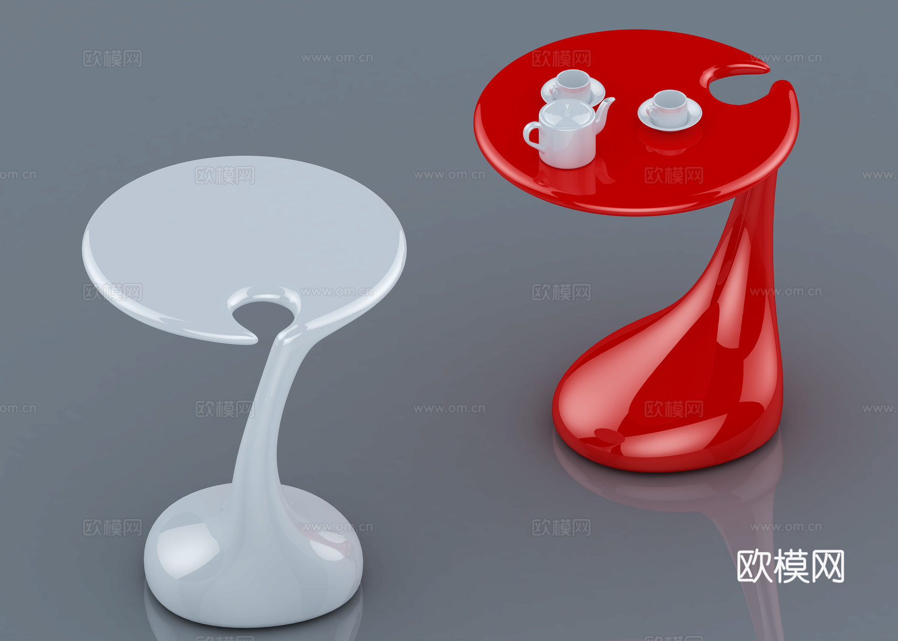 简欧茶几 沙发几 床头几3d模型下载