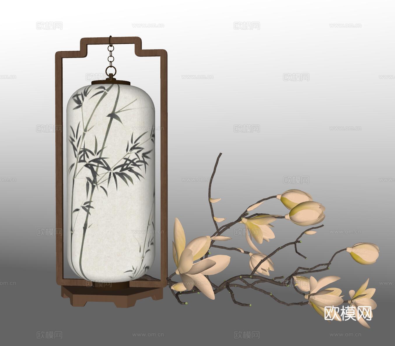 宋式台灯 台灯 灯具 装饰灯 艺术台灯su模型