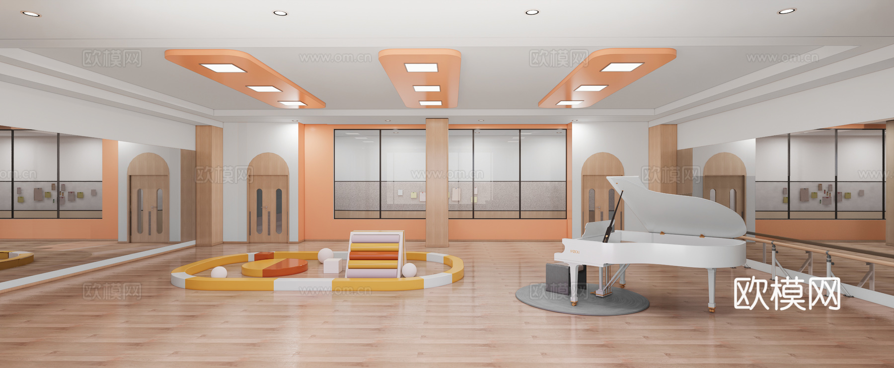 幼儿园教室  舞蹈室  音乐教室su模型