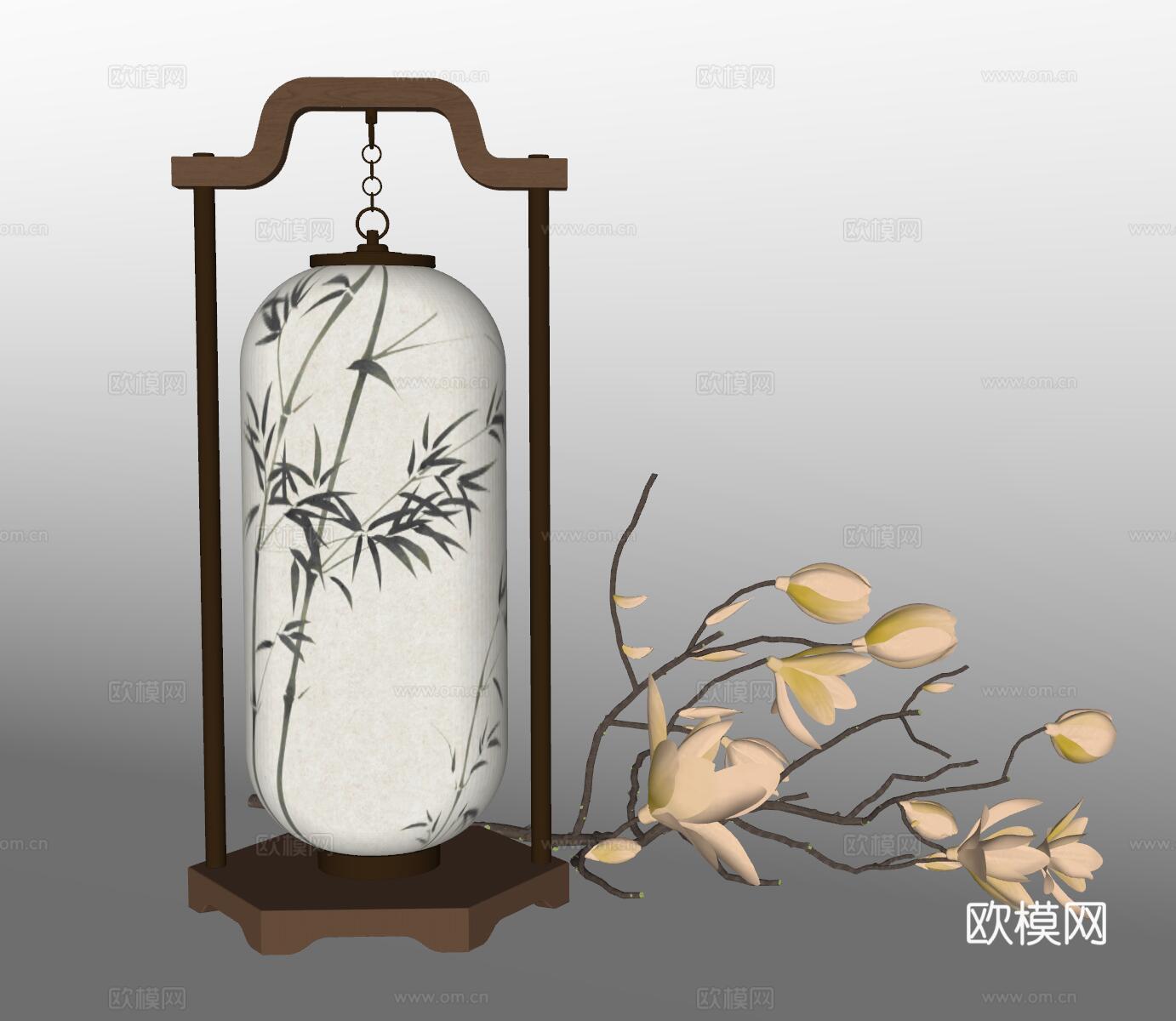 宋式台灯 台灯 灯具 装饰灯 艺术台灯su模型