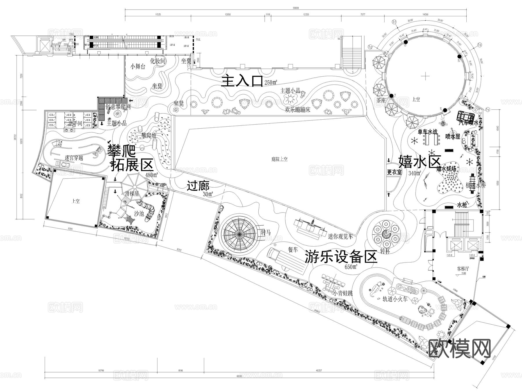 10套儿童主题公园儿童乐园活动区游乐区游乐场地CAD平面图cad施工图