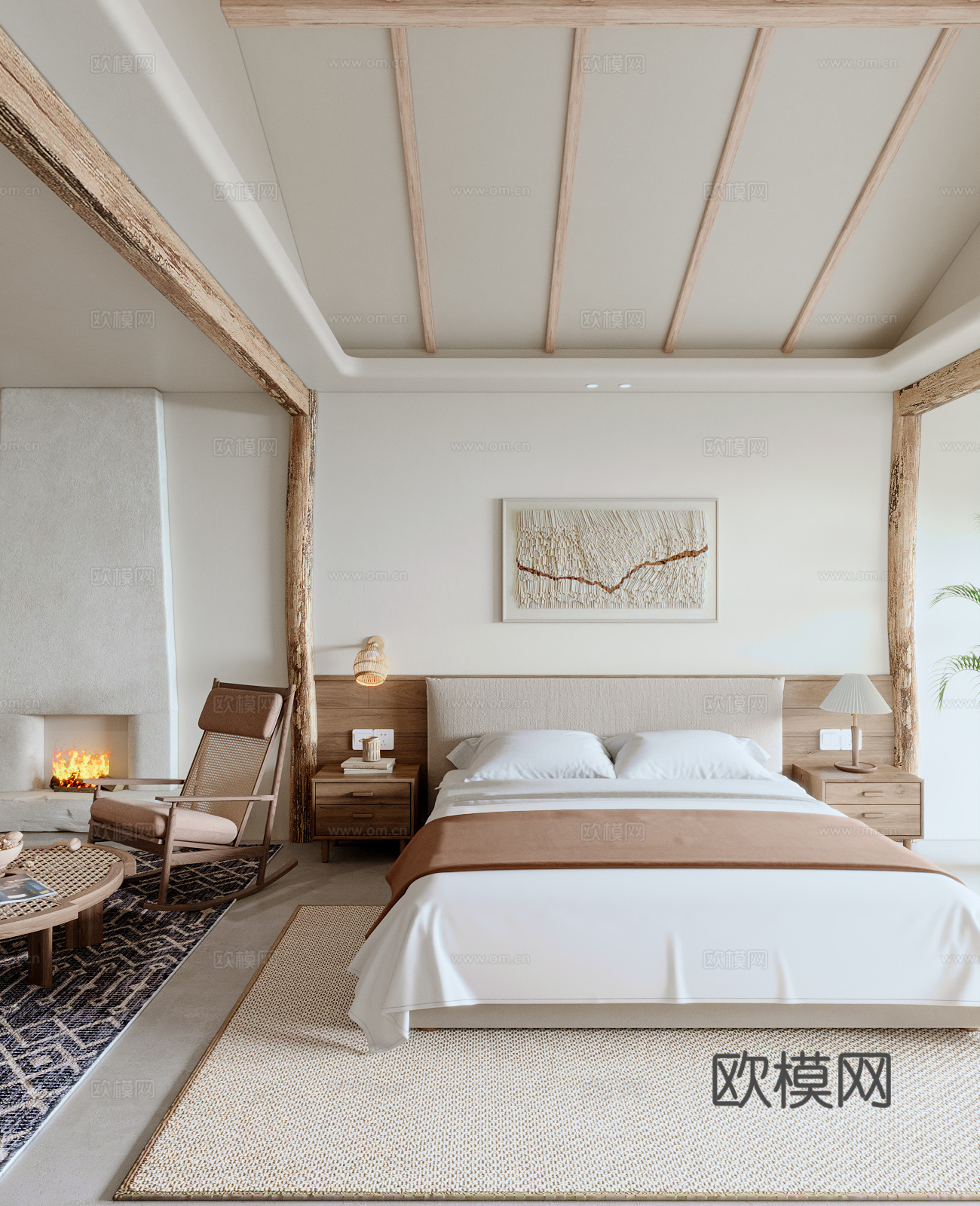 侘寂民宿客房3d模型下载