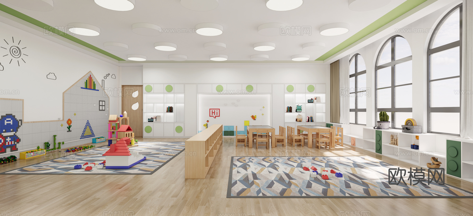 幼儿园教室  活动室  建构室 音乐教室su模型