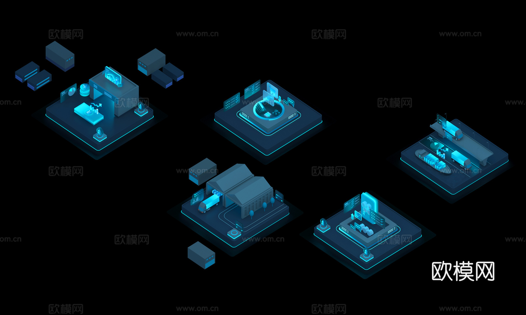物流可视化 物流流程图 大宗商品 物流供应链 智慧物流图 物3d模型下载