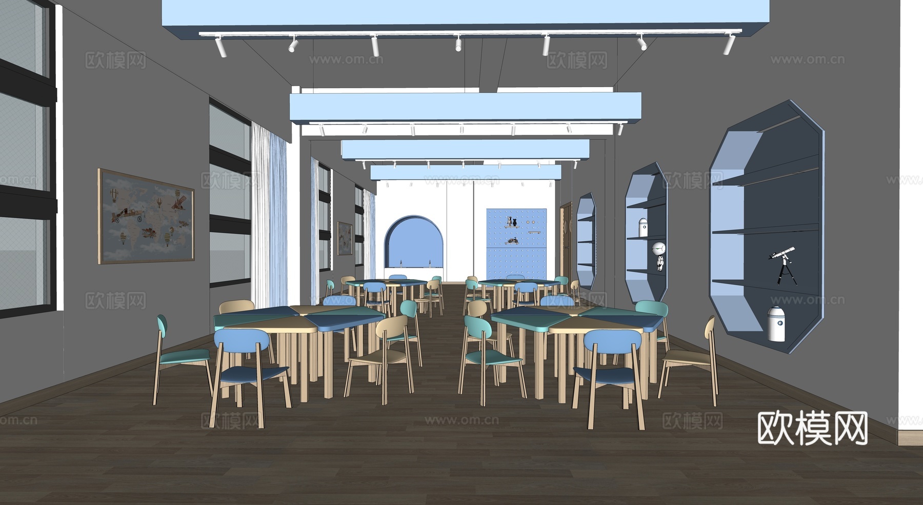 幼儿园教室  科学发现室su模型