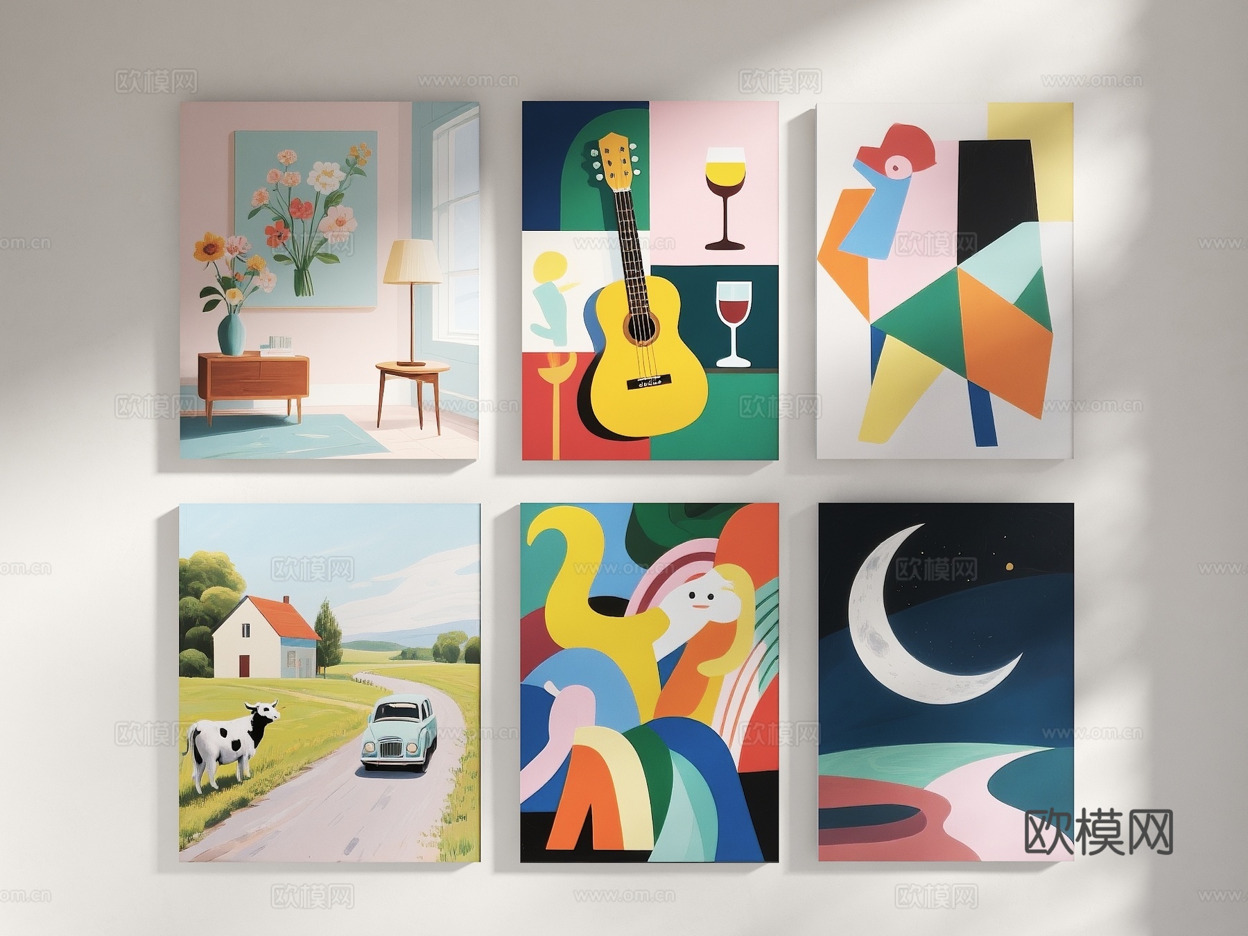 装饰画 简约装饰画 艺术装饰画 简约装饰画 抽象装饰画 几何su模型