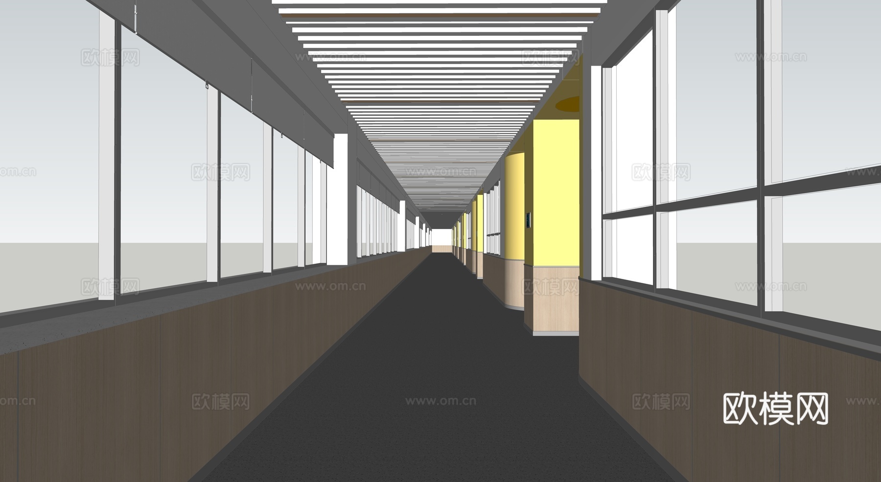 幼儿园楼道  过道su模型