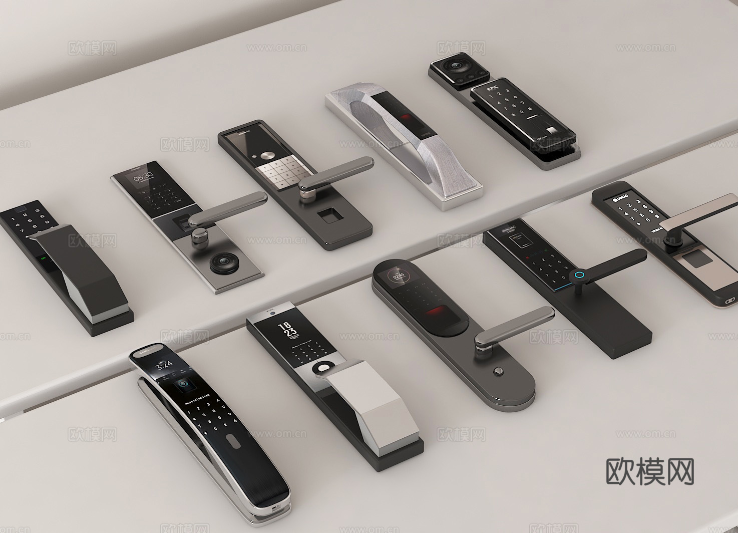 智能门锁 家居安防 电子锁具 智能安防 门锁设计 品牌门锁su模型