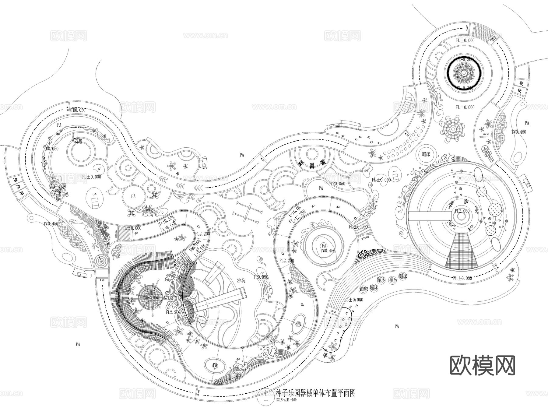 10套儿童主题公园儿童乐园活动区游乐区游乐场地CAD平面图cad施工图