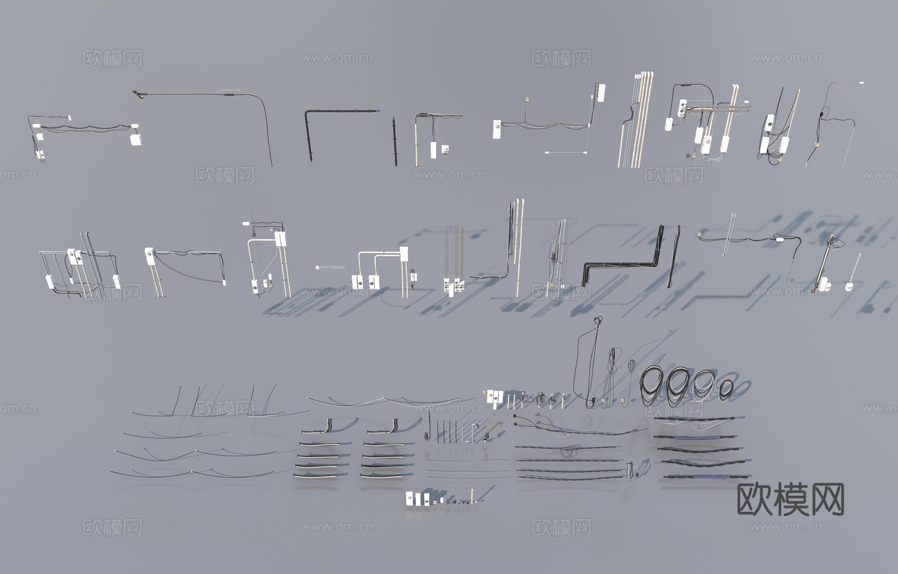电缆电气部件3d模型下载（渲染图1）
