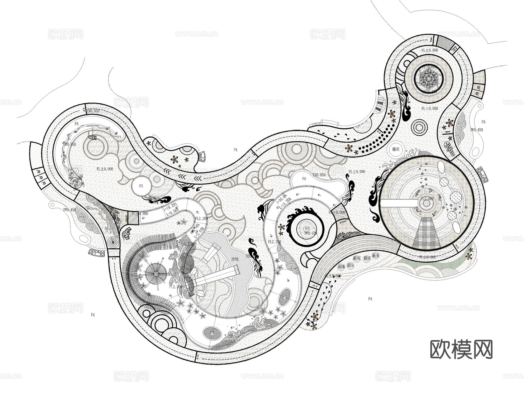 10套儿童主题公园儿童乐园活动区游乐区游乐场地CAD平面图cad施工图