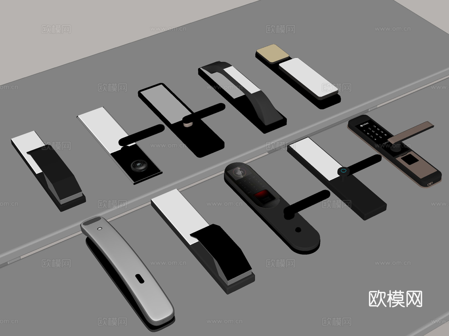 智能门锁 家居安防 电子锁具 智能安防 门锁设计 品牌门锁su模型