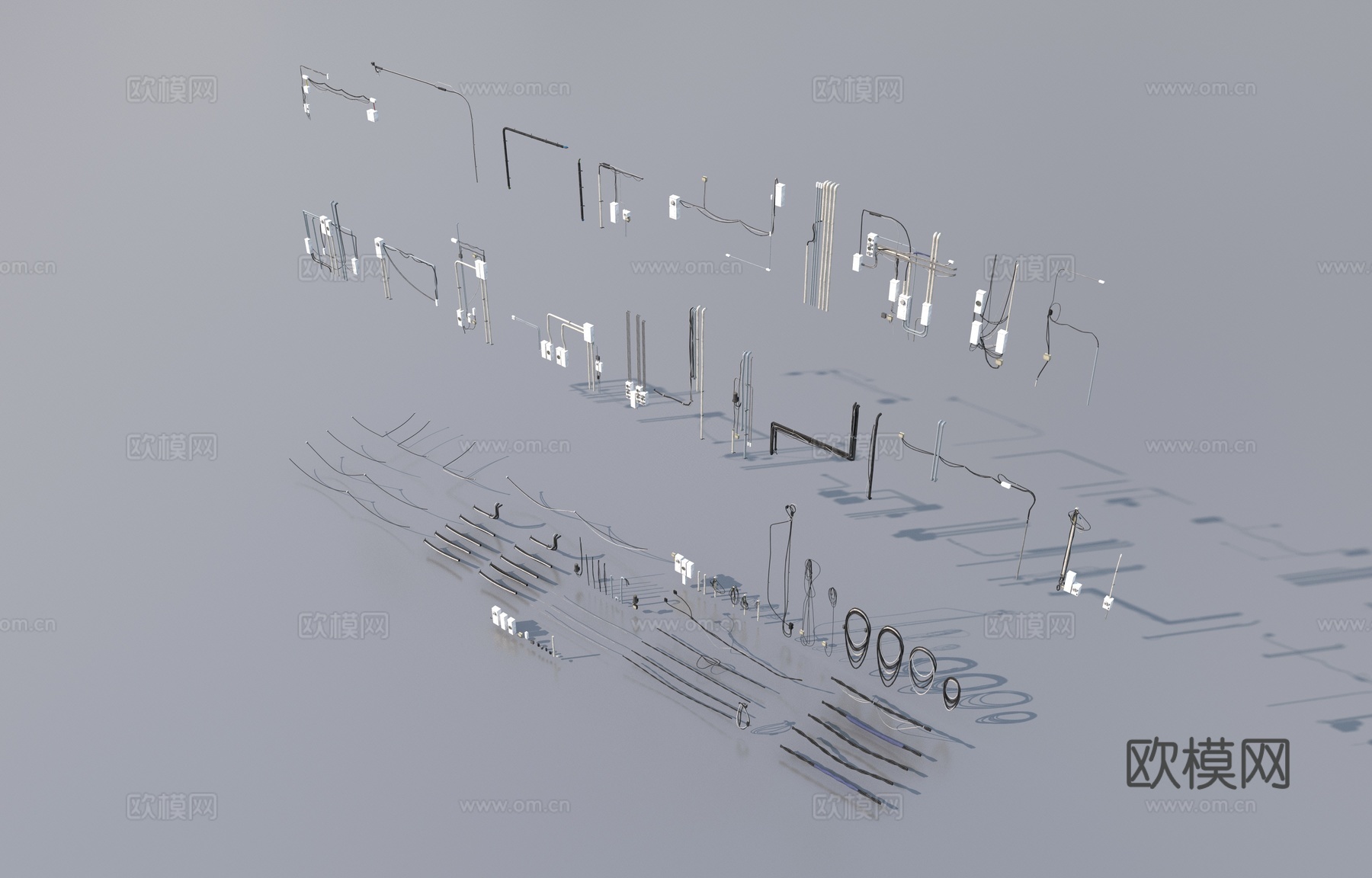 电缆电气部件3d模型下载（渲染图2）