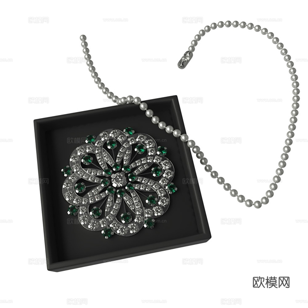一条项链胸针3d模型下载