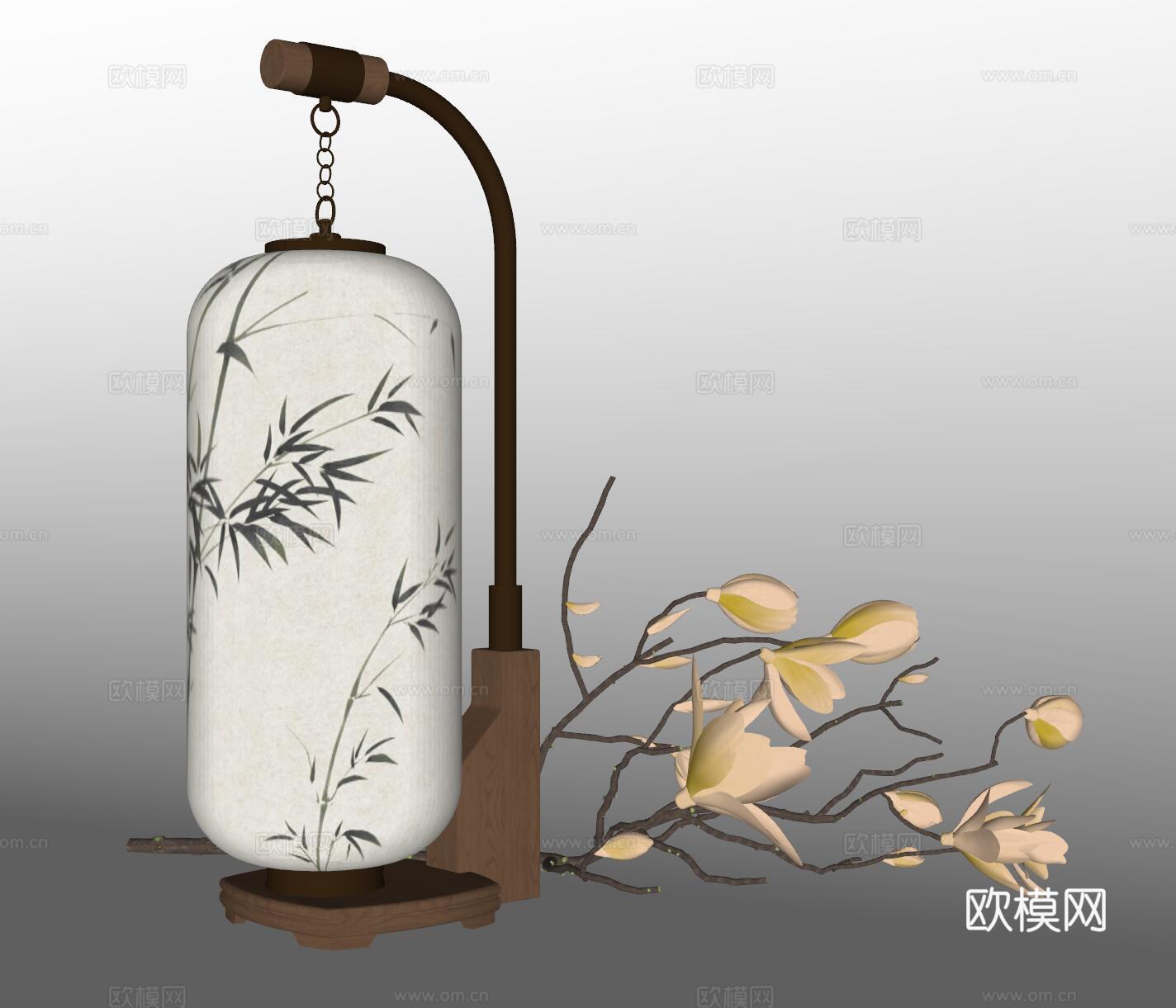 宋式台灯 台灯 灯具 装饰灯 艺术台灯su模型