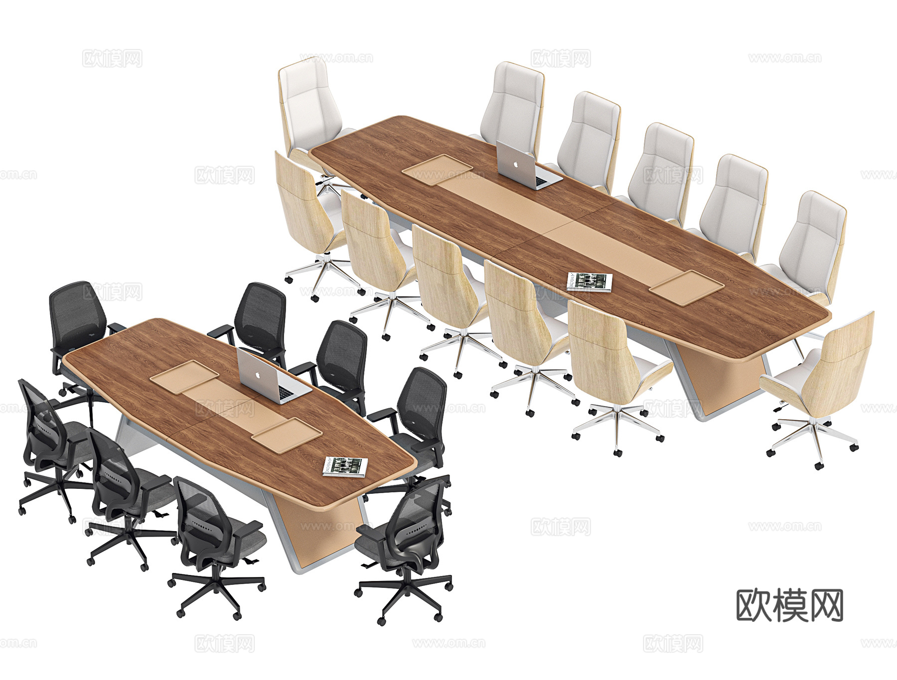 现代会议桌 洽谈桌 会议椅 洽谈椅 培训桌 培训椅 转椅 大su模型