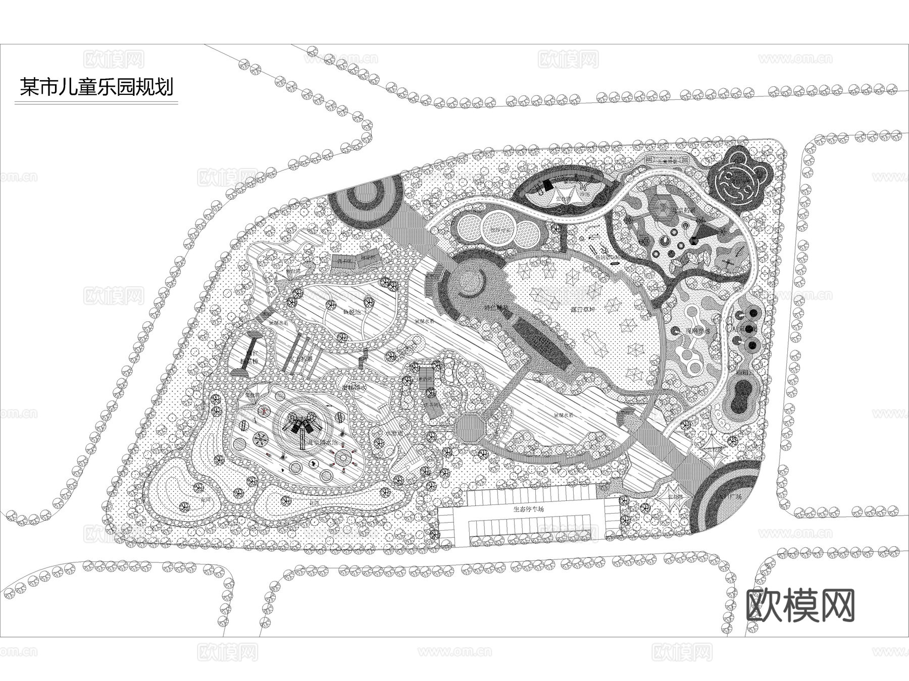 10套儿童主题公园儿童乐园活动区游乐区游乐场地CAD平面图cad施工图
