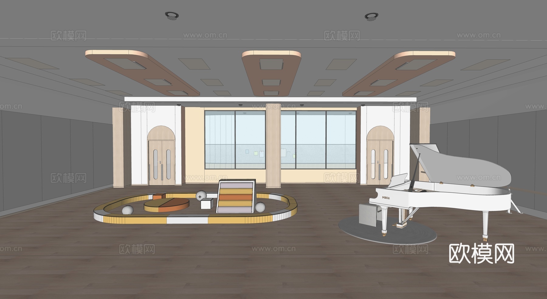 幼儿园教室  舞蹈室  音乐教室su模型