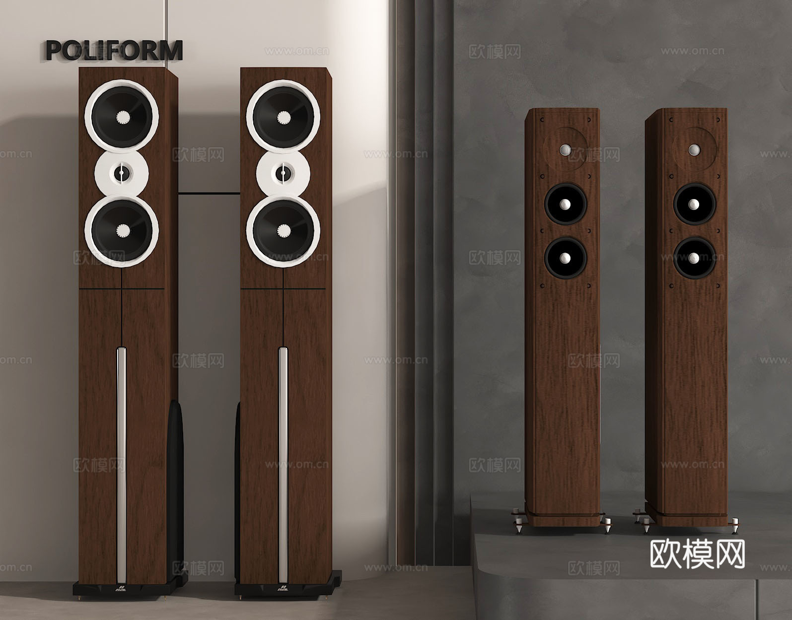 落地音响 高端声学 家居美学 实木音响 音响设备 品牌音响3d模型下载