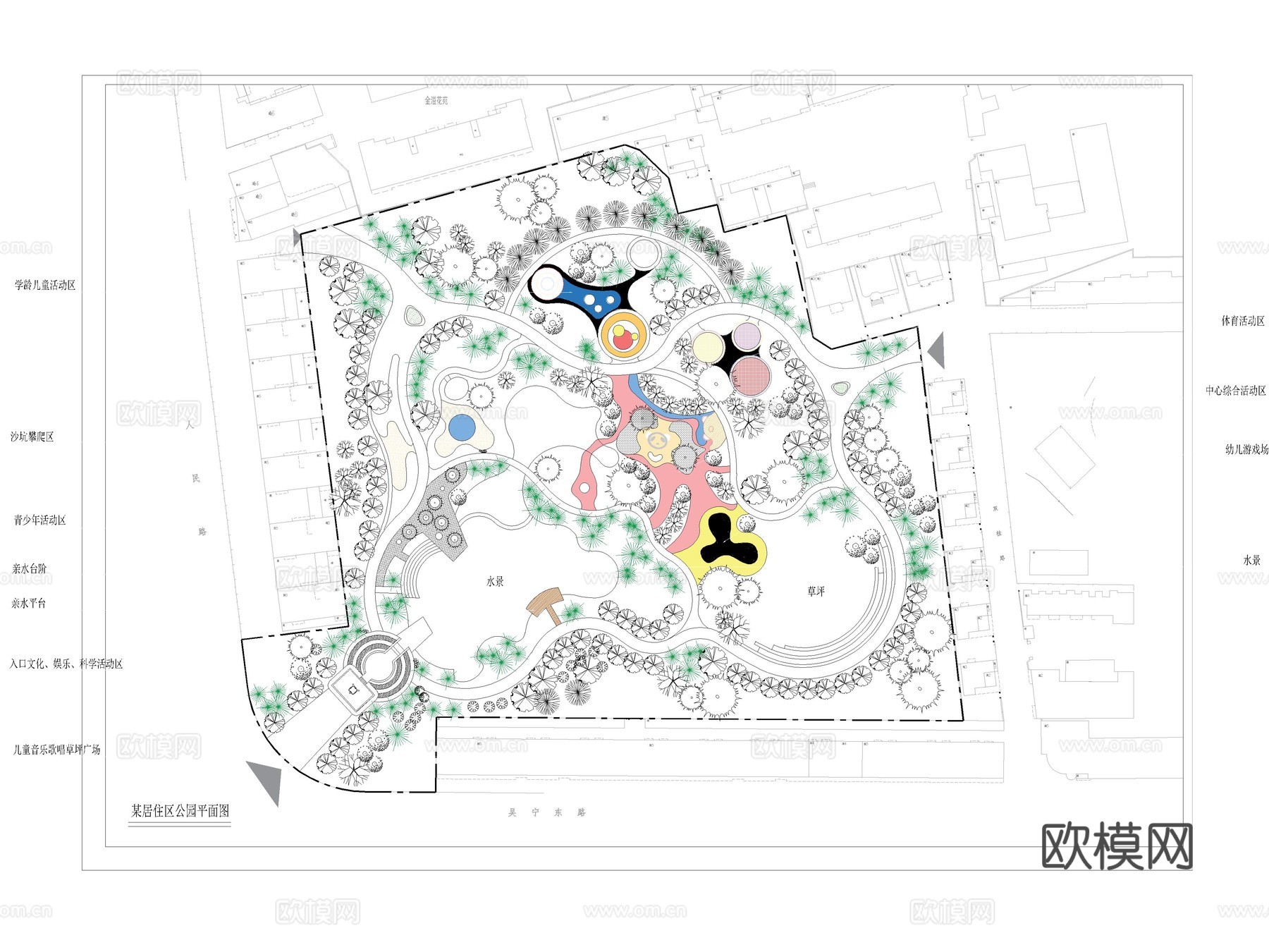 10套儿童主题公园儿童乐园活动区游乐区游乐场地CAD平面图cad施工图