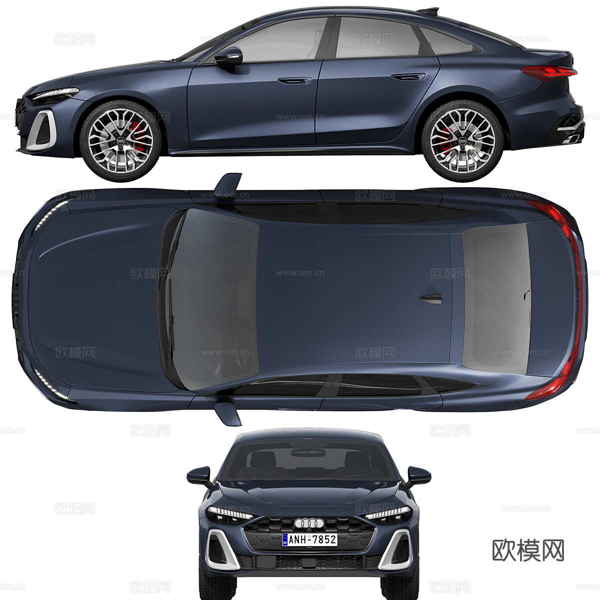 2025款奥迪A5奥迪汽车轿车3d模型下载（渲染图3）