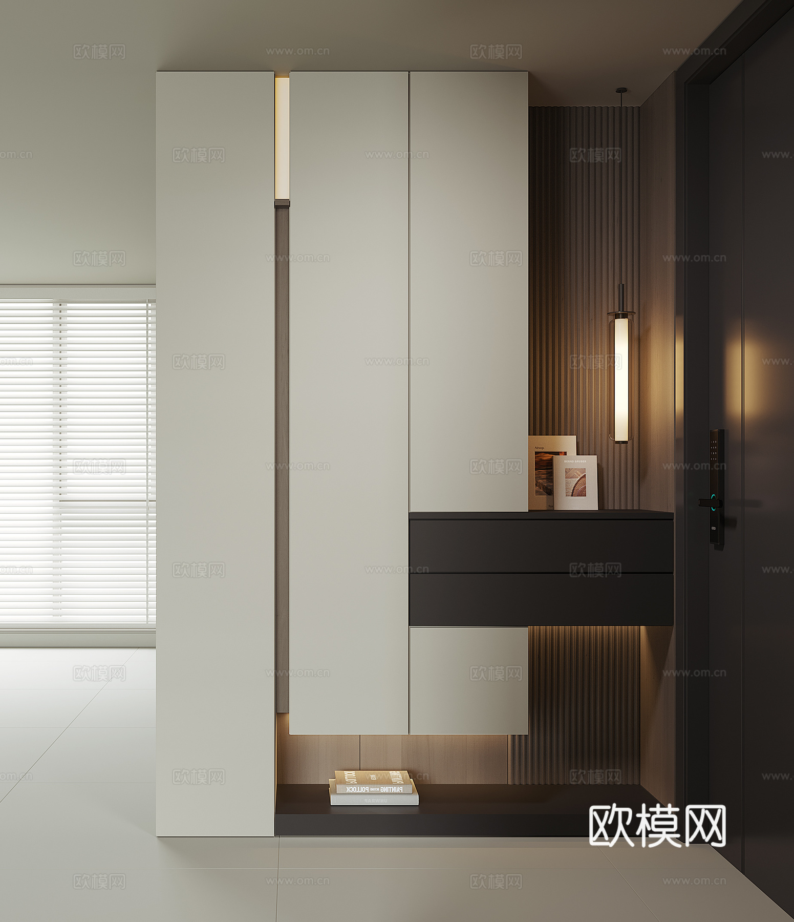 现代入户鞋柜su模型