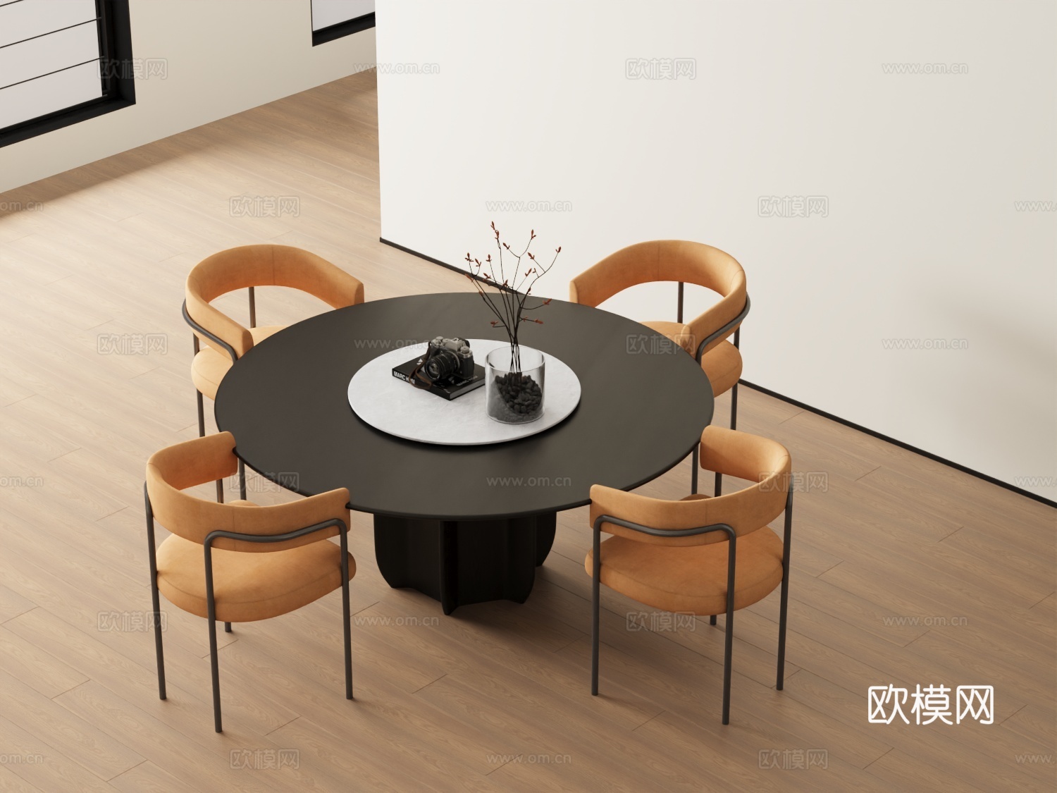 现代餐桌椅免费3d模型下载