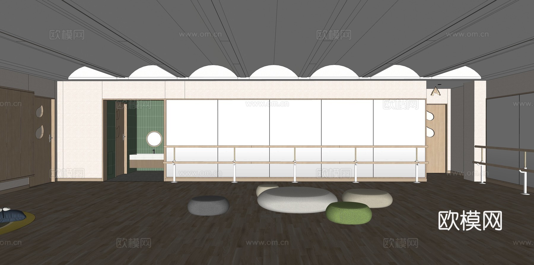 幼儿园教室  舞蹈室  活动室  音乐教室su模型