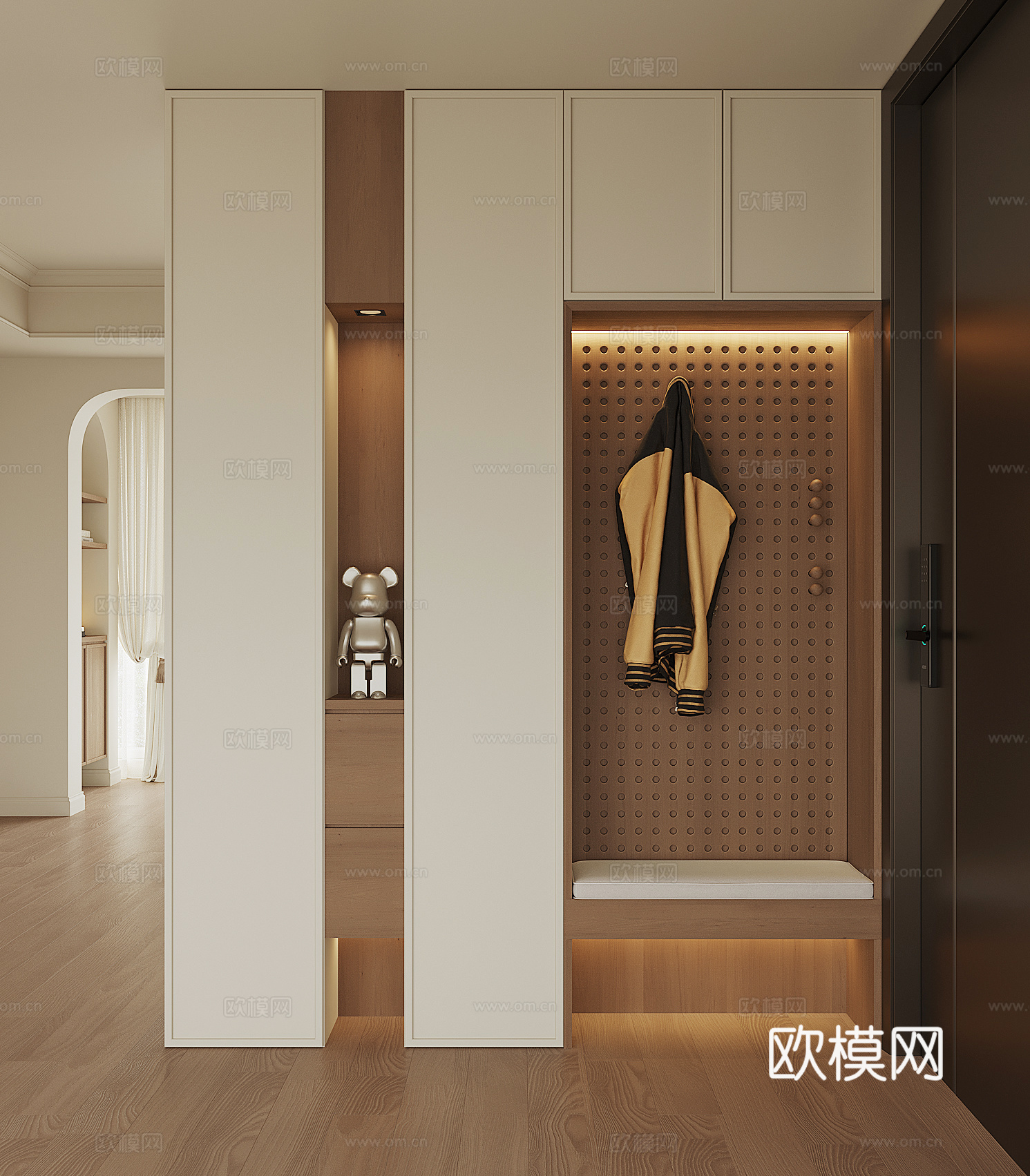 现代入户玄关柜3d模型下载