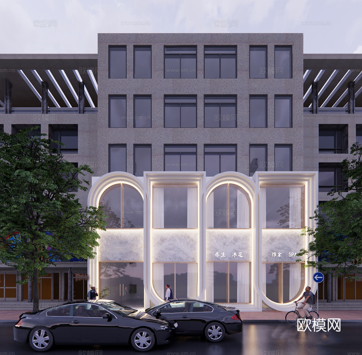 现代门头 商业门头 店铺门头su模型