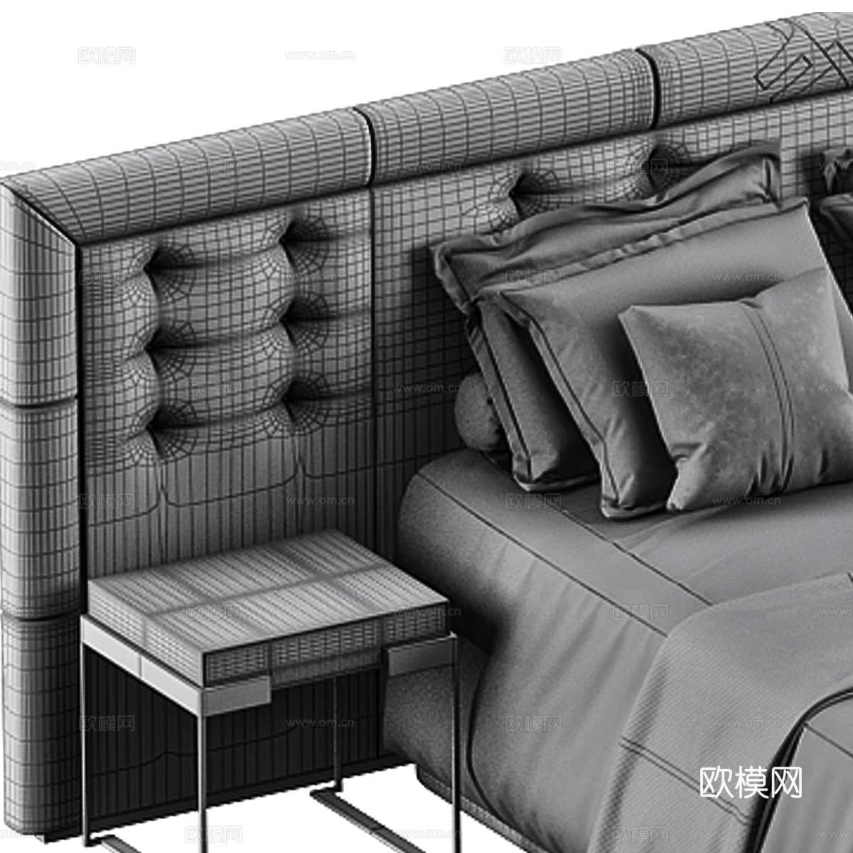 FENDI现代双人床3d模型