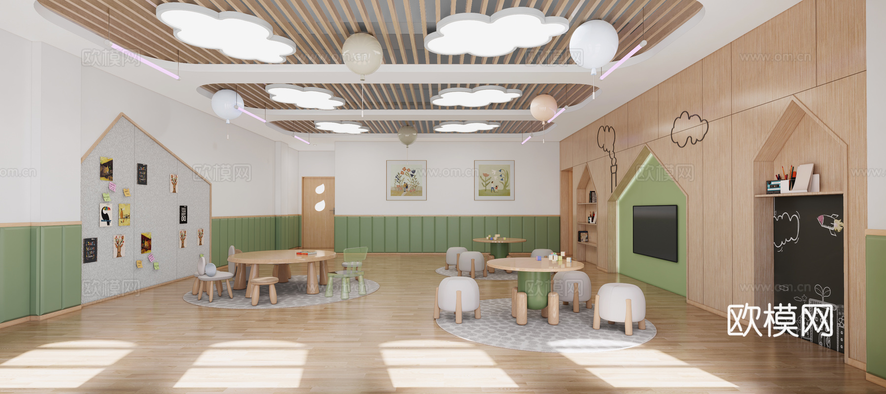 幼儿园教室  早教教室  活动室su模型