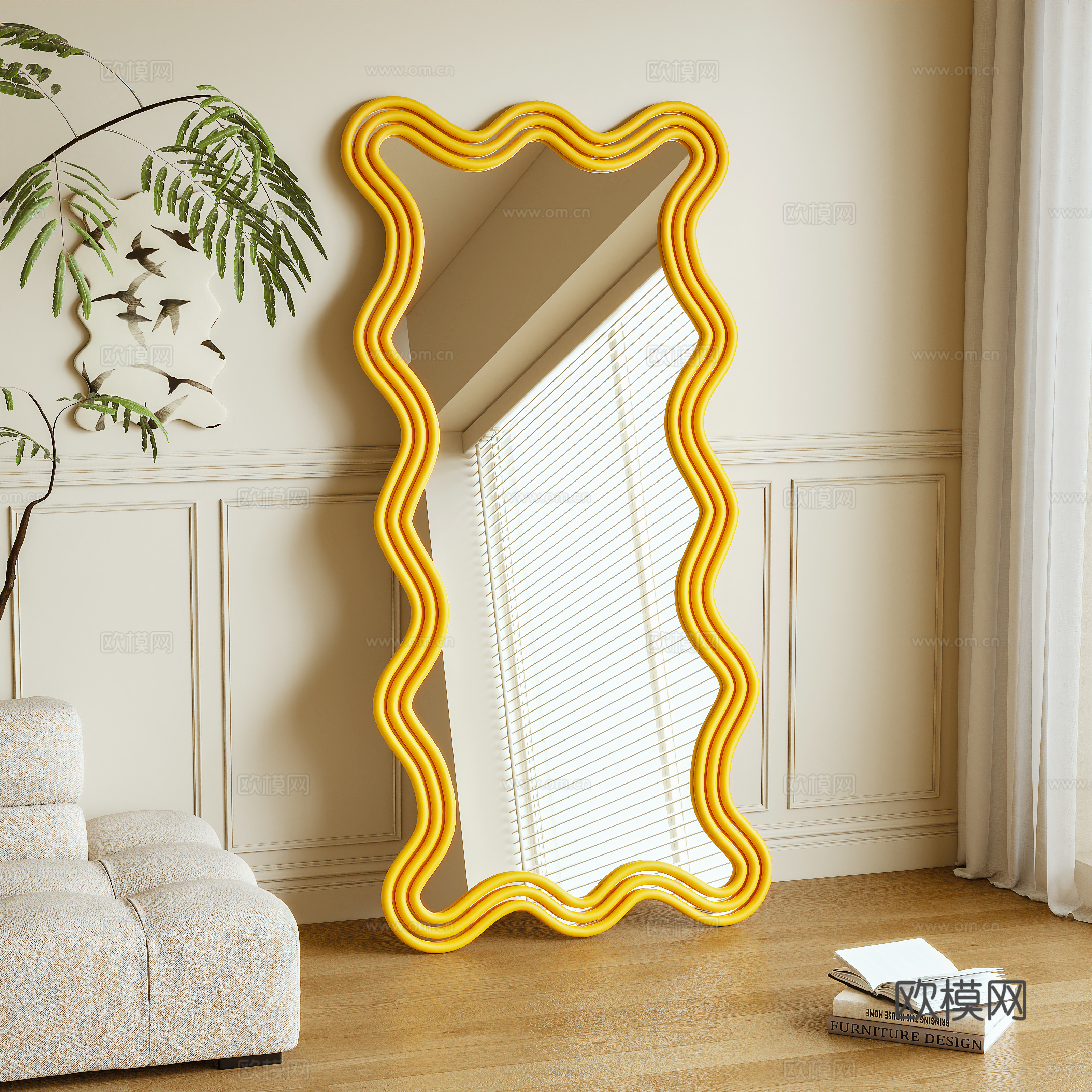 镜子 落地镜 全身镜 多巴胺3d模型下载