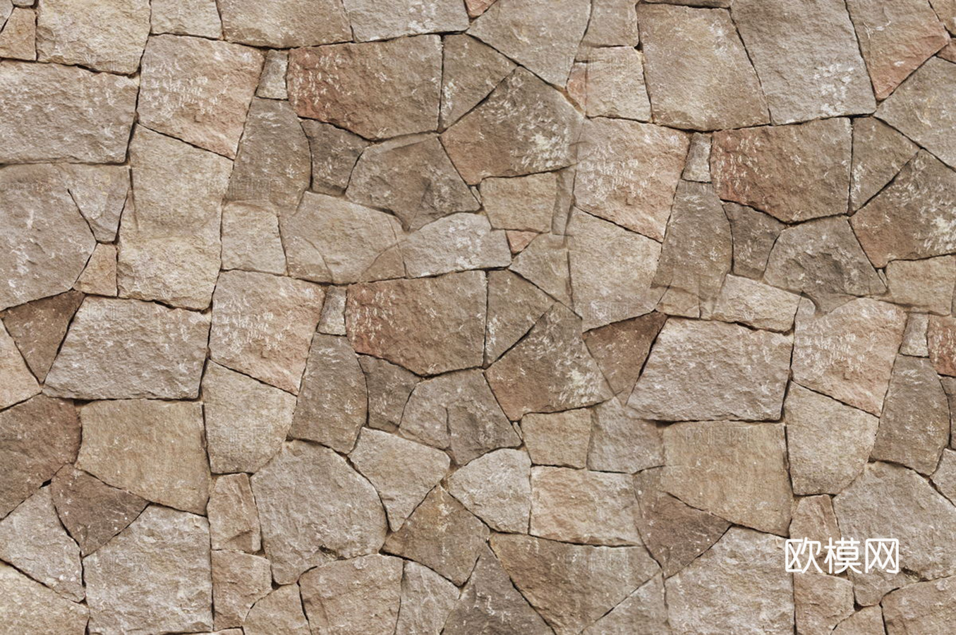 现代文化石墙面 石墙 毛石 墙砖贴图