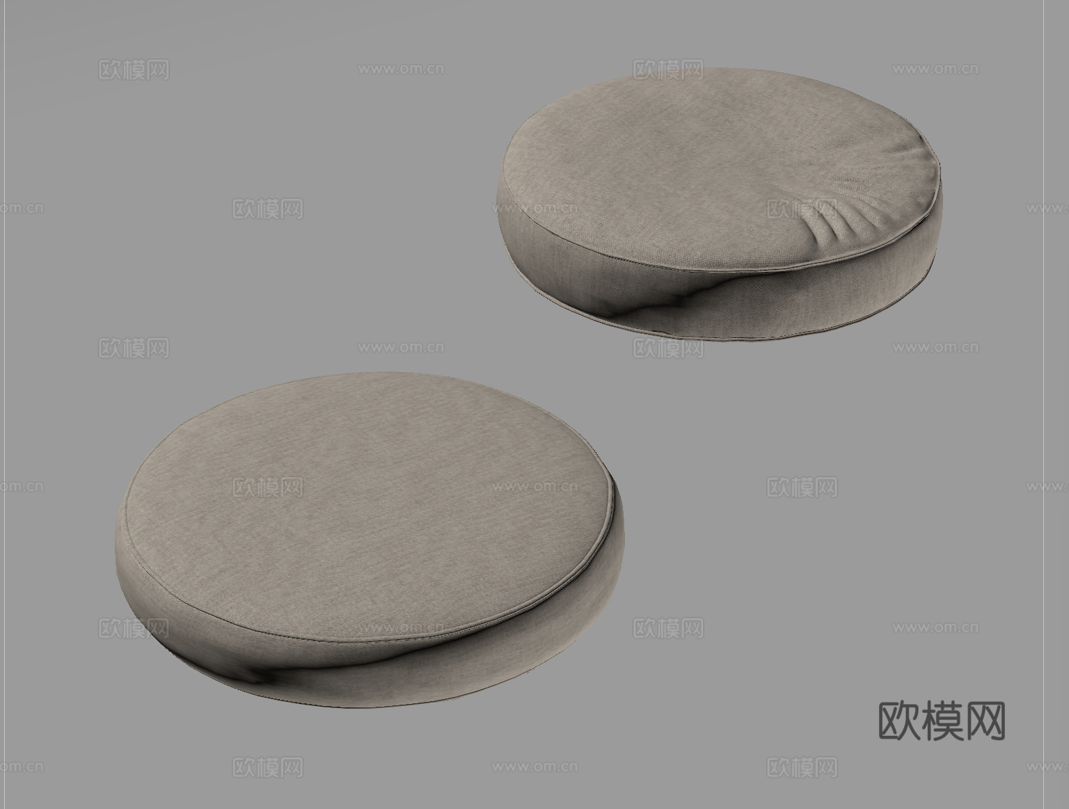 现代坐垫 布艺坐垫 圆坐垫su模型