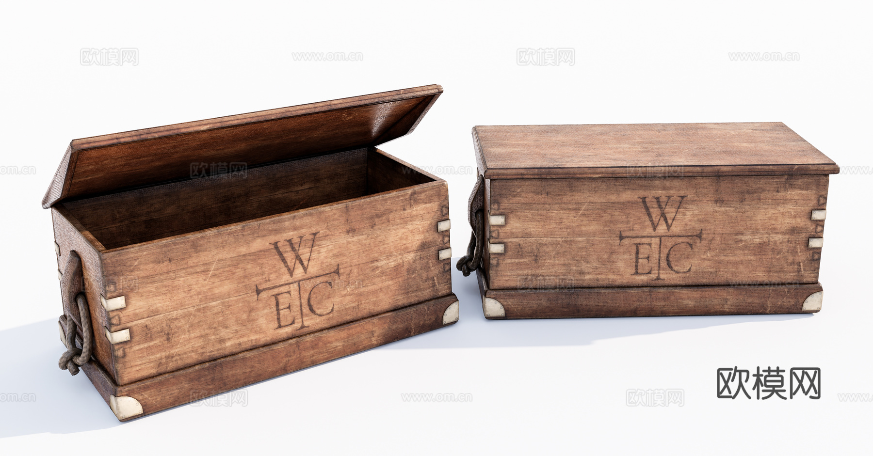 旧木箱su模型