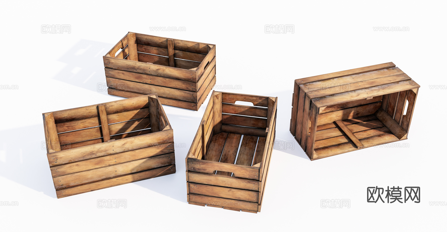 现代旧木箱su模型