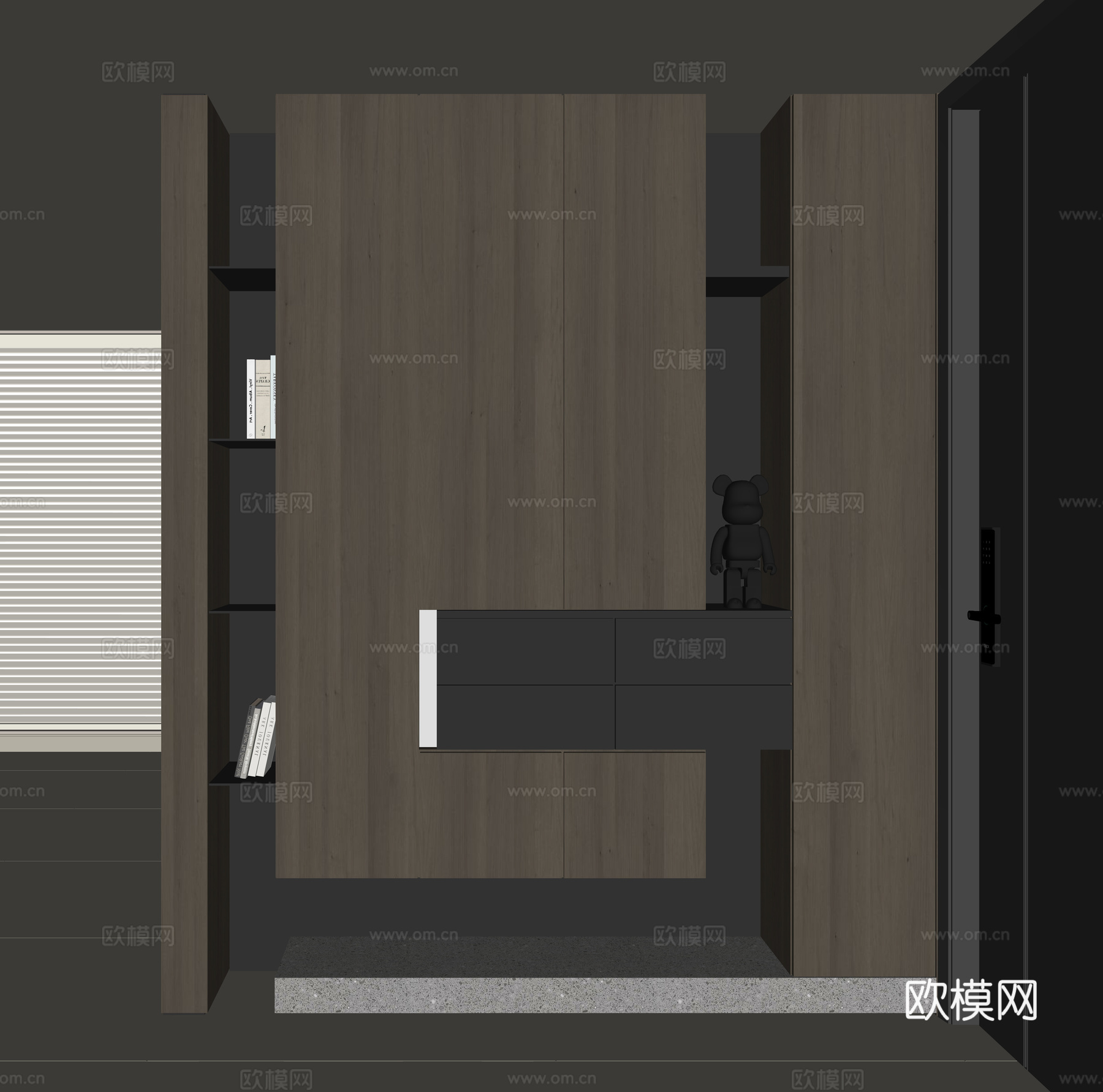 现代入户鞋柜su模型