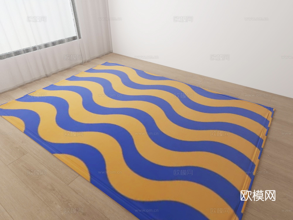现代彩色几何地毯3d模型3d模型
