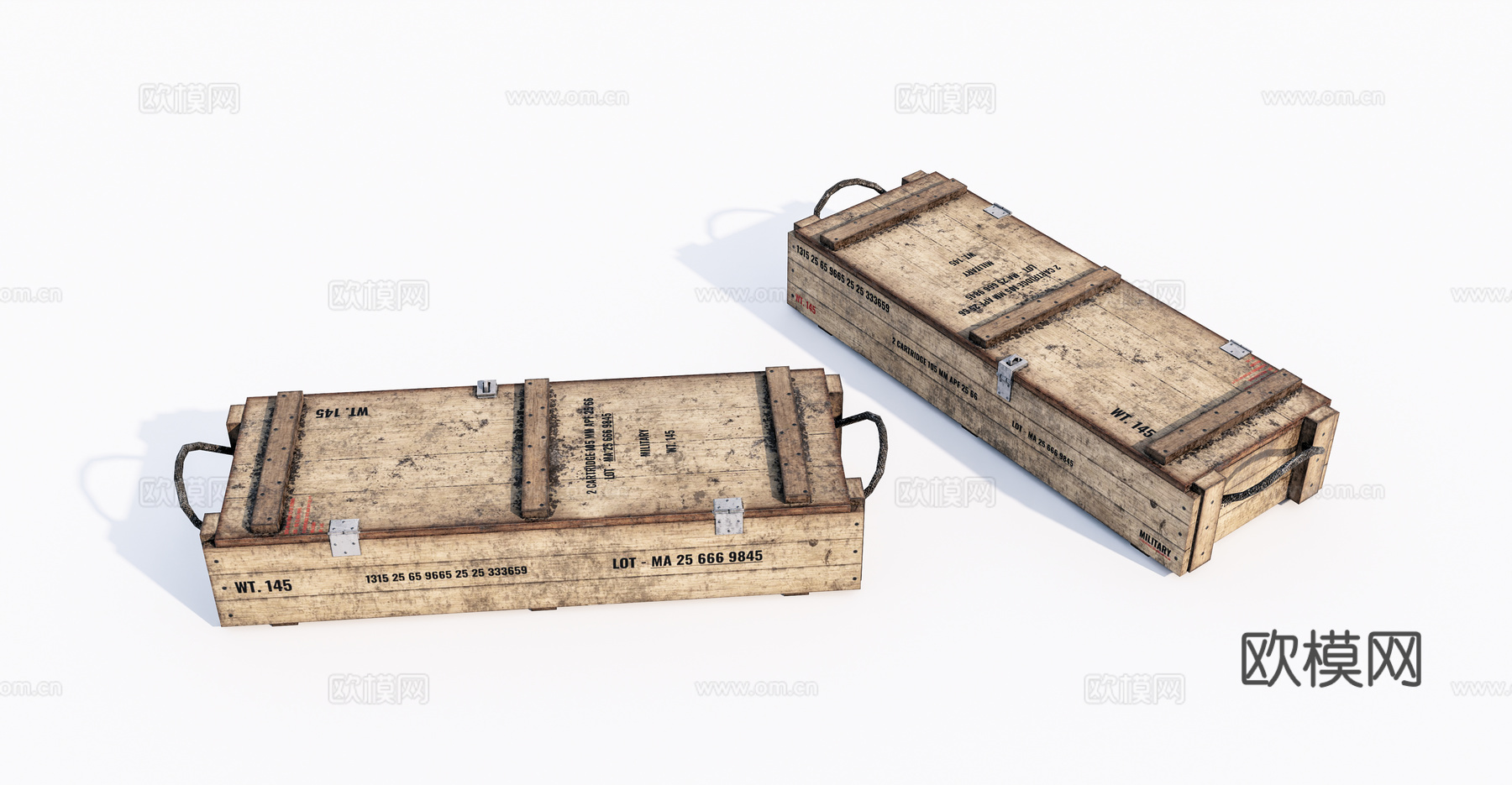 现代旧木箱su模型