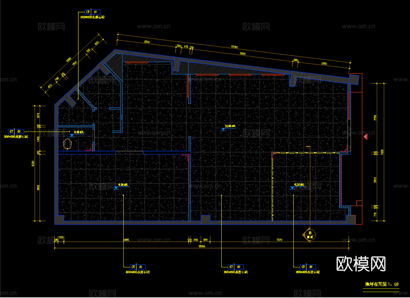 11套理发店施工图最新整理cad施工图