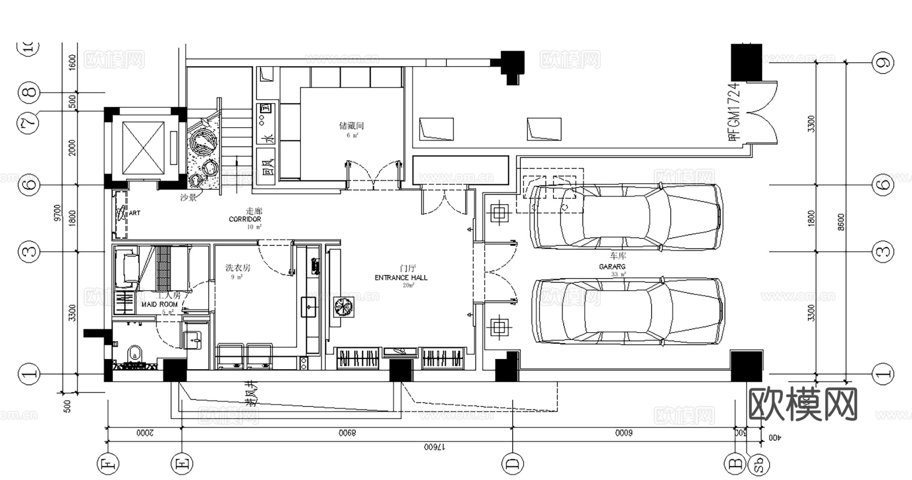 别墅 复式 别墅豪宅 样板间 别墅施工图cad施工图