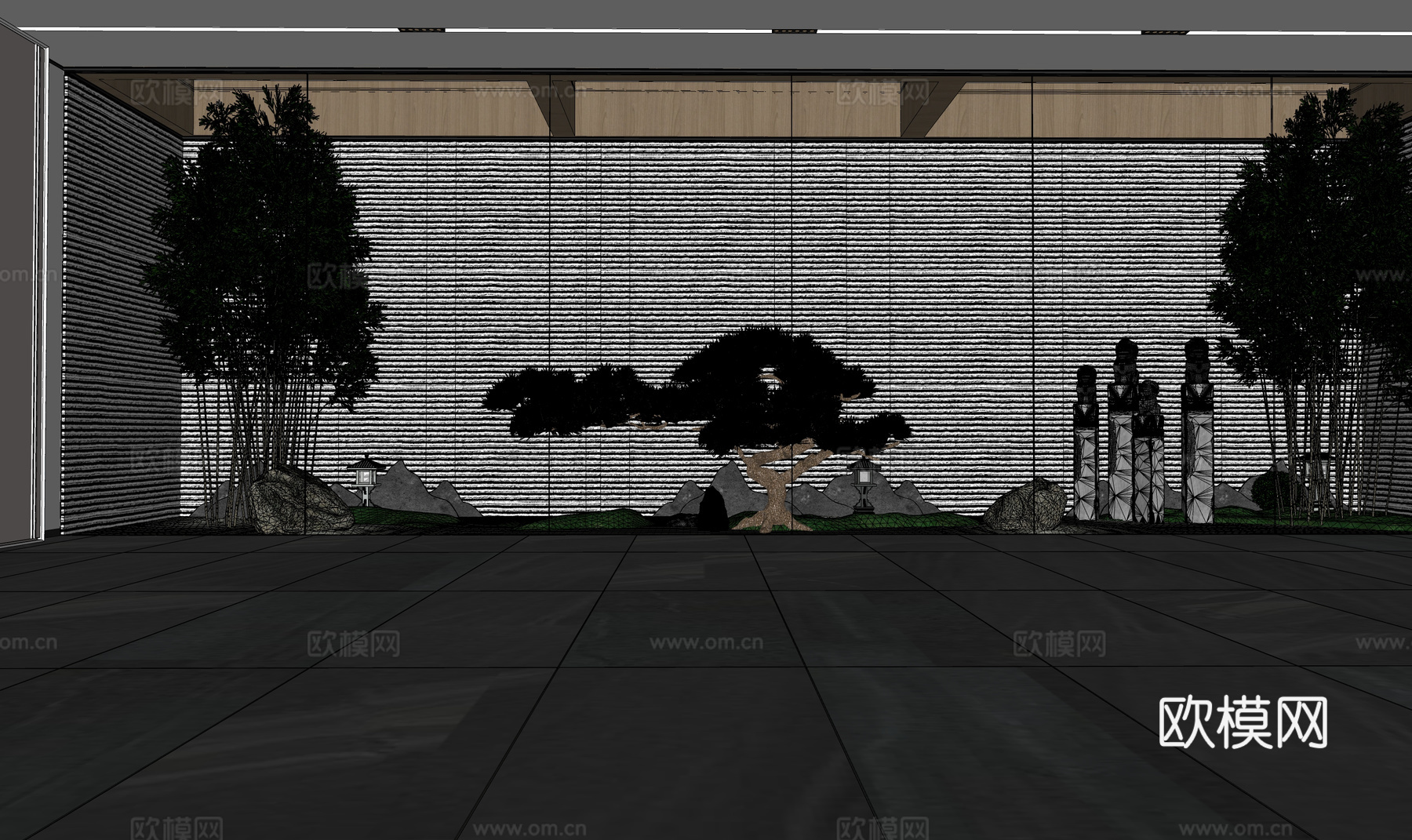 微景观 造景 小品 绿化 花镜 组团su模型