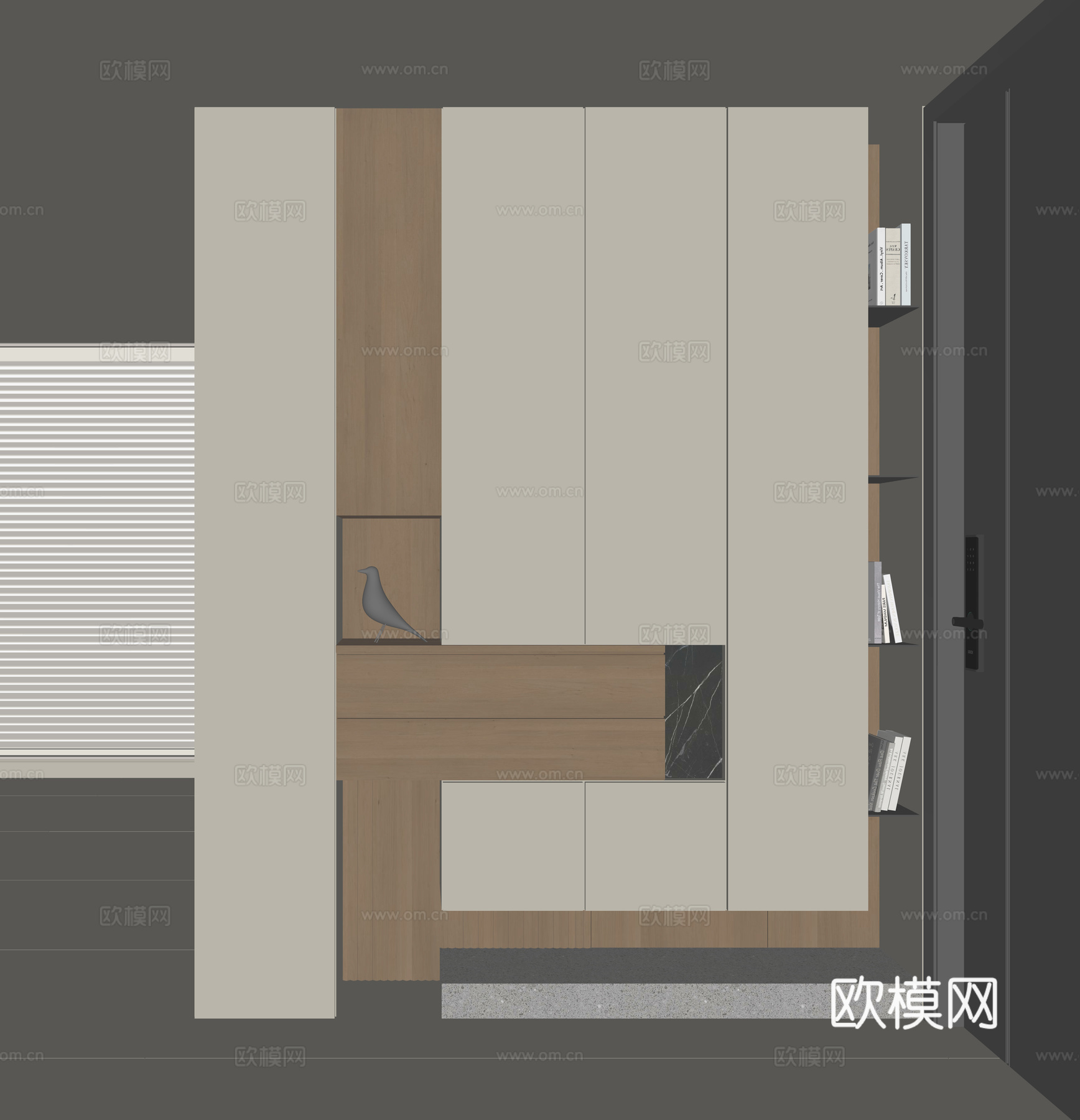 现代入户鞋柜su模型