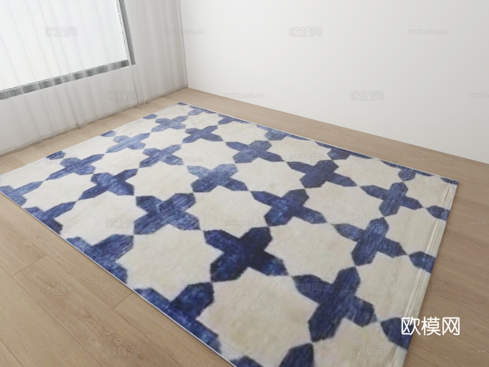 现代彩色几何地毯3d模型3d模型